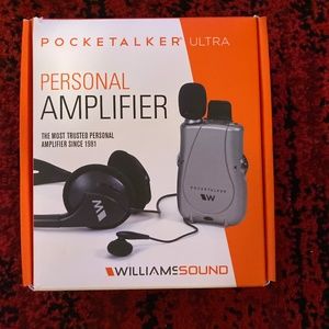 Williams Sound - Pocketalker Ultra PKT D1 Personal Amplifier - Silver/Gray EUC